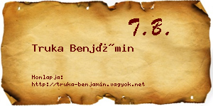 Truka Benjámin névjegykártya
